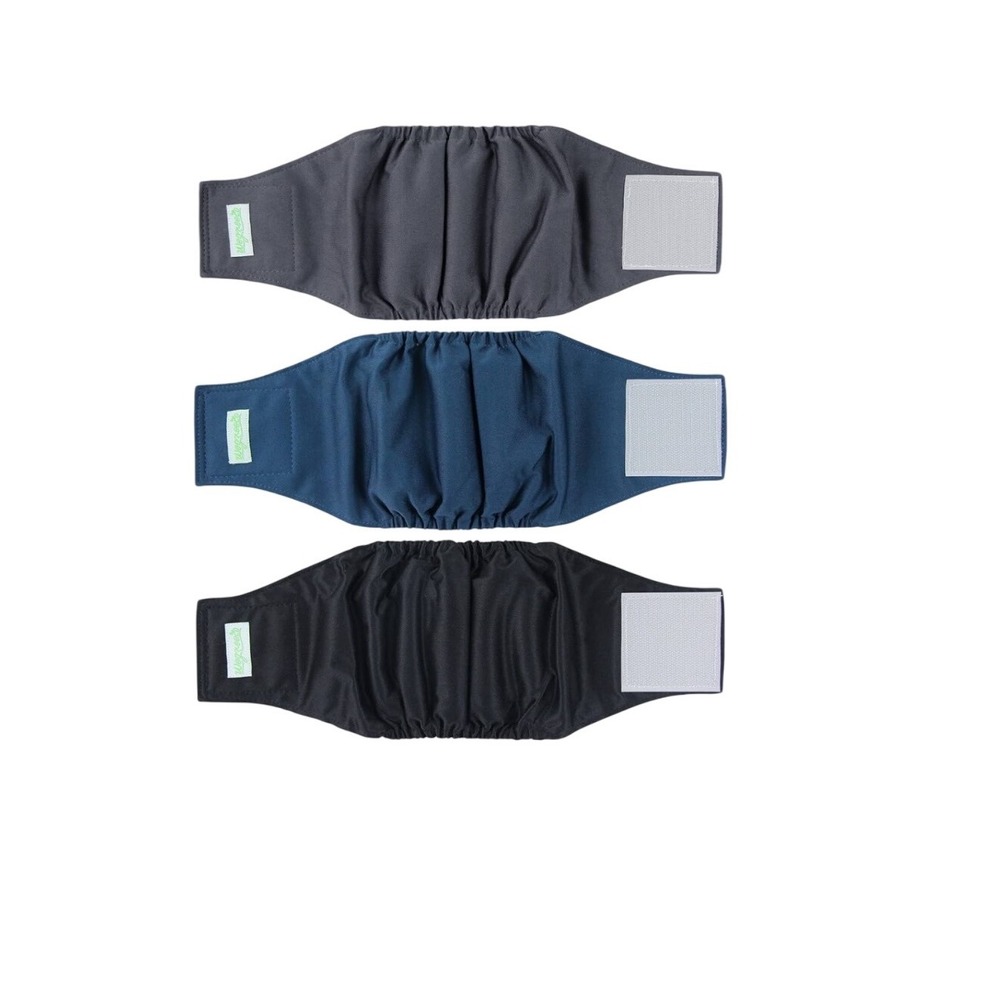 New Dog Diaper Female Washable Reusable Belly Band Small Charcoal‎ Navy Black